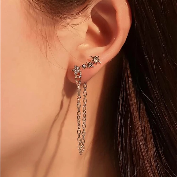 Jewelry - • Addy • Star Chain Earring + Stud
